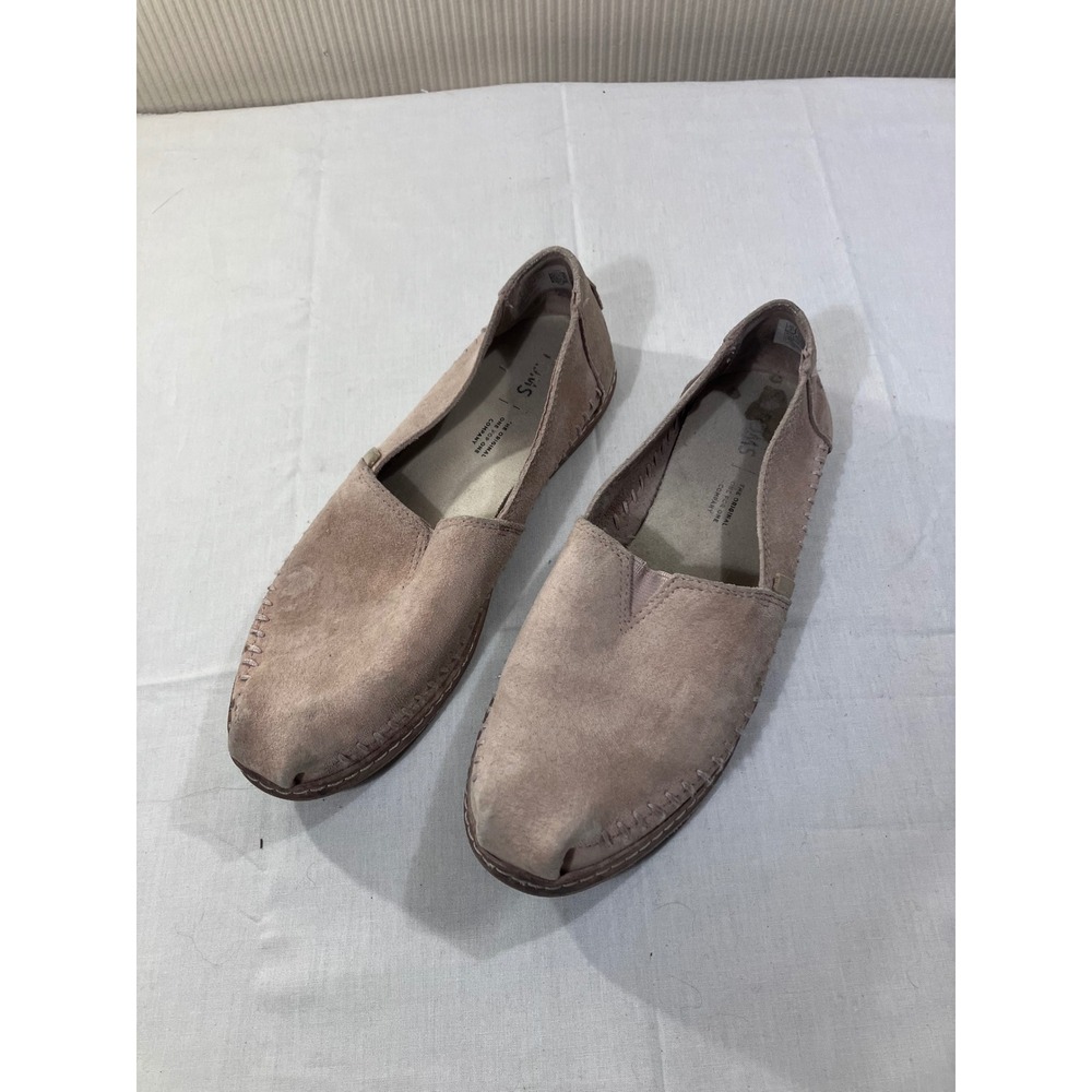 TOMS Women's Suede Slip On Loafers Espadrille Flats Beige Size 8